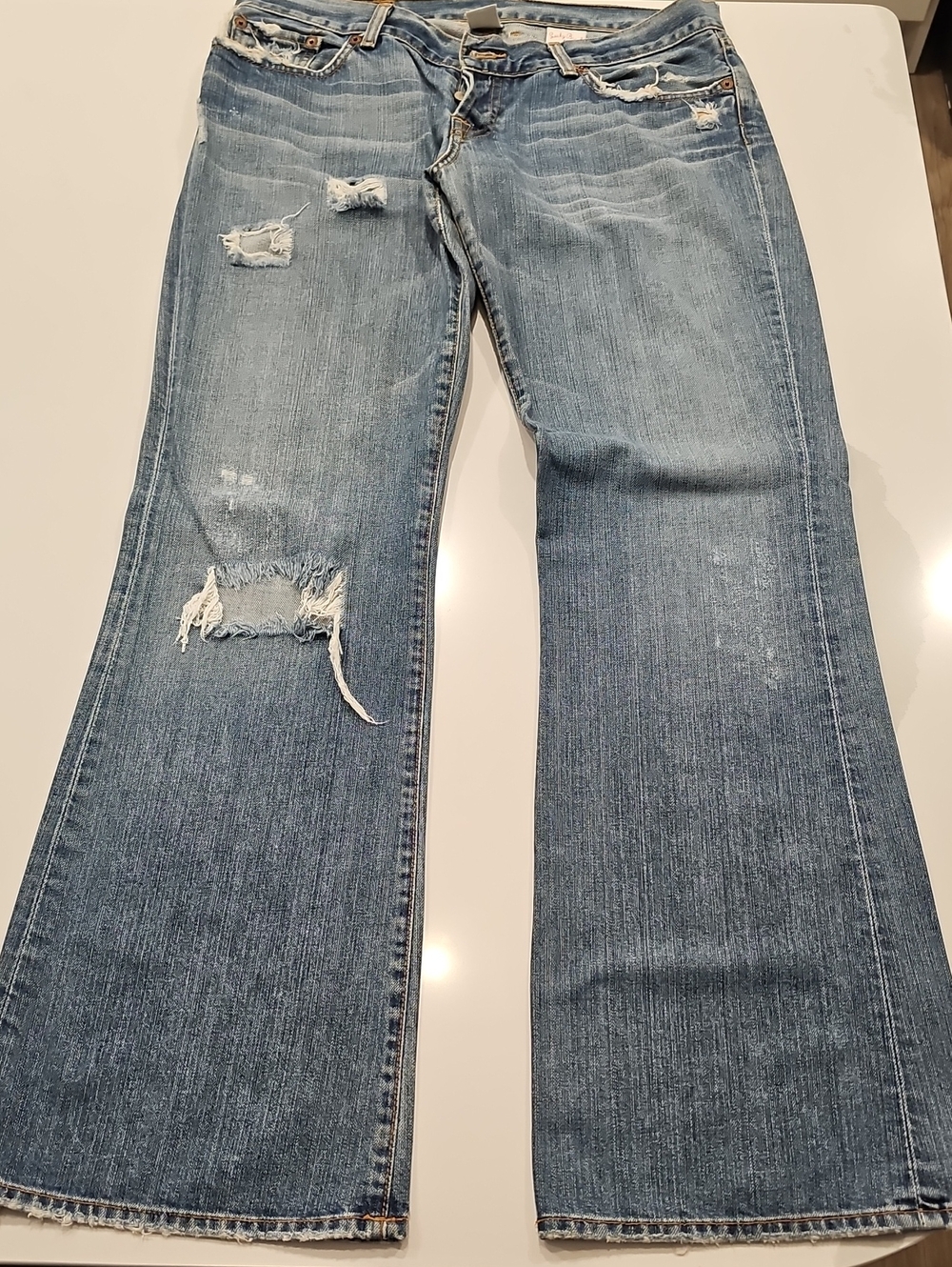 Lucky Brand Light Blue Distressed Wide Leg Jeans